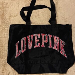 PINK Victoria's Secret Black and Red Love Tote